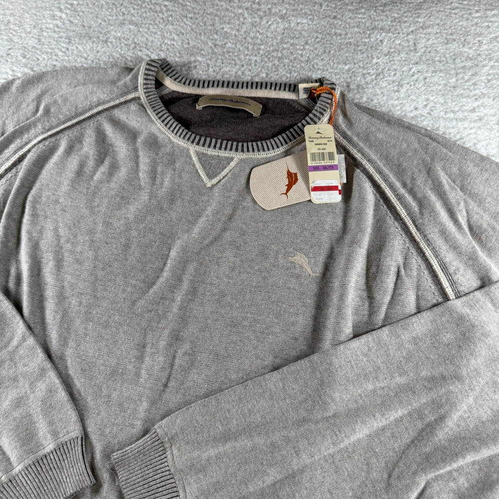 Tommy Bahama Men's XXL 2XL Barbados Crewneck‎ Long Sleeve Gray Heavy NEW NWT